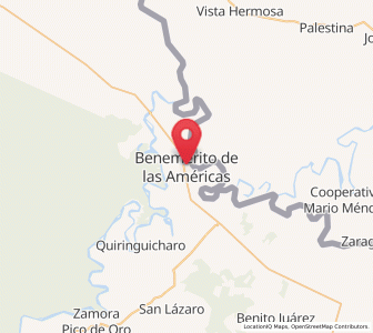 Map of Benemérito de las Américas, Chiapas