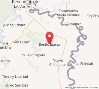 Map of Benito Juárez, Chiapas