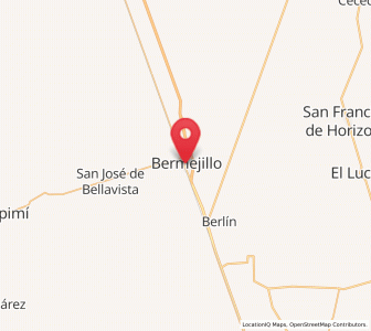 Map of Bermejillo, Durango