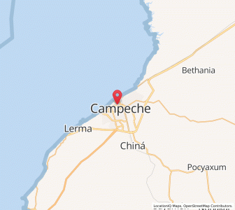 Map of Campeche, Campeche
