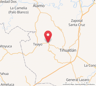 Map of Castillo de Teayo, Veracruz