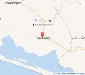 Map of Chahuites, Oaxaca