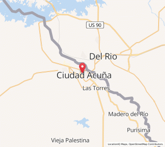 Map of Ciudad Acuña, Coahuila