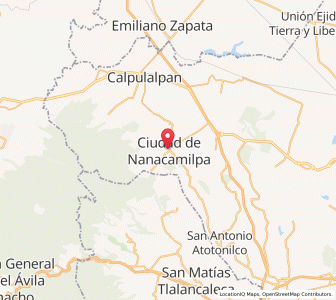 Map of Ciudad de Nanacamilpa, Tlaxcala