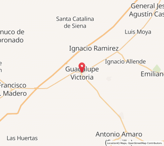 Map of Ciudad Guadalupe Victoria, Durango