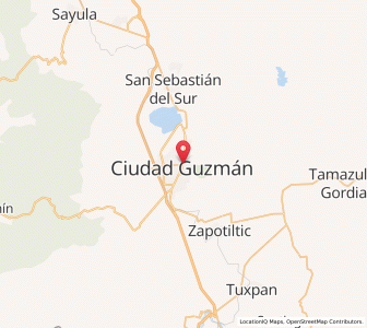 Map of Ciudad Guzmán, Jalisco