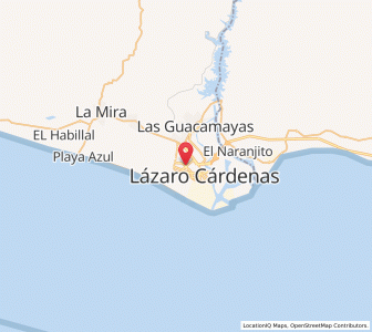 Map of Ciudad Lázaro Cárdenas, Michoacán