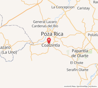 Map of Coatzintla, Veracruz
