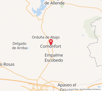 Map of Comonfort, Guanajuato