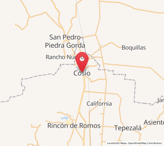Map of Cosío, Aguascalientes