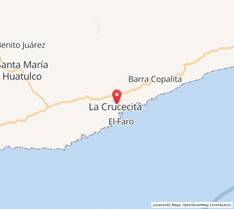 Map of Crucecita, Oaxaca