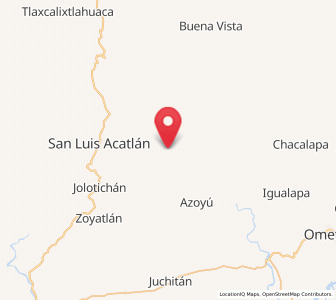 Map of Cuanacaxtitlán, Guerrero