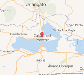 Map of Cuitzeo del Porvenir, Michoacán