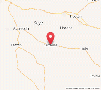 Map of Cuzama, Yucatán