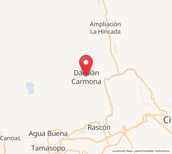 Map of Damian Carmona, San Luis Potosí