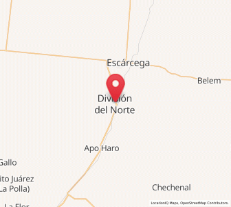 Map of División del Norte, Campeche