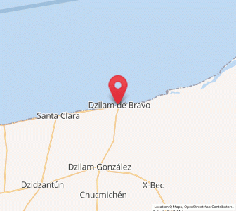 Map of Dzilam de Bravo, Yucatán