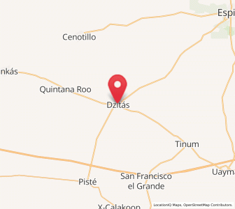 Map of Dzitás, Yucatán