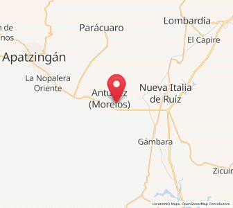 Map of El Ceñidor, Michoacán