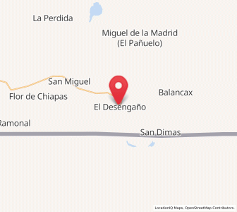 Map of El Desengaño, Campeche
