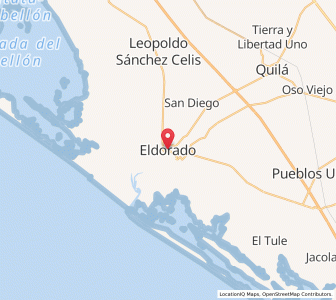 Map of El Dorado, Sinaloa