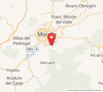 Map of El Durazno, Michoacán
