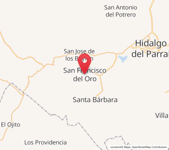 Map of El Oro, Chihuahua