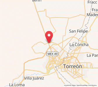 Map of El Vergel, Durango