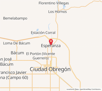 Map of Esperanza, Sonora