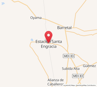 Map of Estación Santa Engracia, Tamaulipas