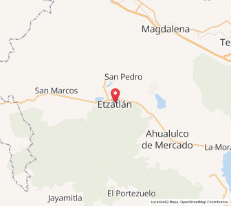 Map of Etzatlán, Jalisco