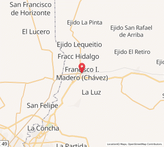 Map of Francisco I. Madero, Coahuila