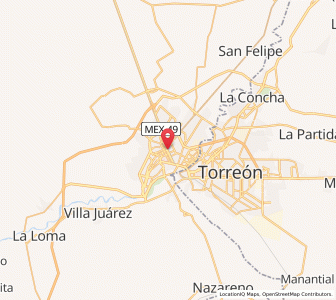 Map of Gómez Palacio, Durango