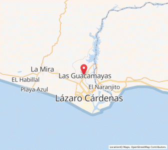 Map of Guacamayas, Michoacán