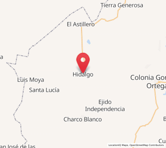 Map of Hidalgo, Zacatecas