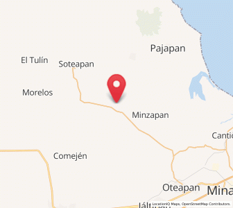 Map of Huazuntlán, Veracruz