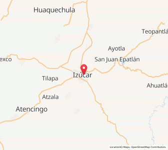 Map of Izúcar de Matamoros, Puebla
