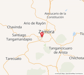 Map of Jacona de Plancarte, Michoacán