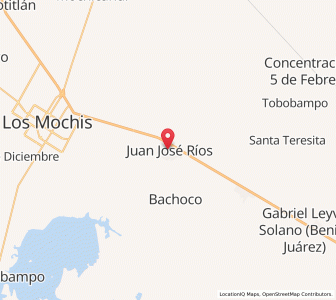 Map of Juan José Ríos, Sinaloa