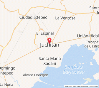 Map of Juchitán de Zaragoza, Oaxaca