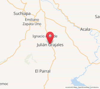 Map of Julián Grajales, Chiapas
