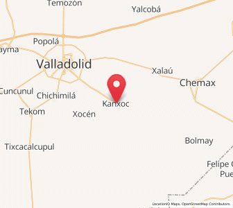 Map of Kanxoc, Yucatán