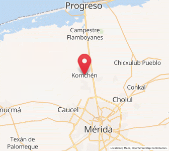 Map of Komchén, Yucatán