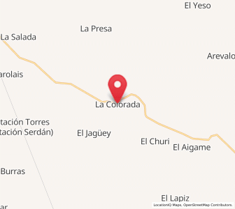 Map of La Colorada, Sonora