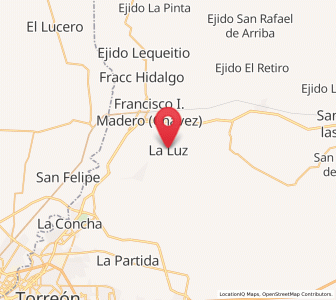 Map of La Luz, Coahuila