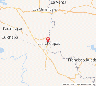 Map of Las Choapas, Veracruz