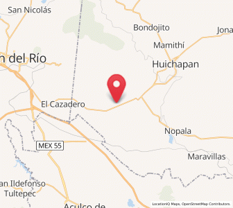 Map of Llano Largo, Hidalgo