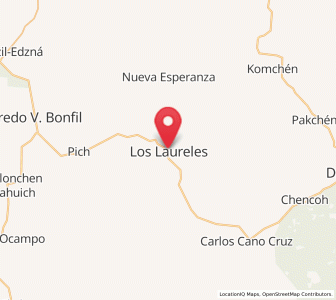 Map of Los Laureles, Campeche