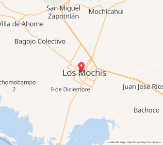 Map of Los Mochis, Sinaloa
