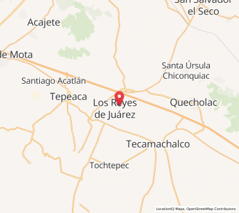 Map of Los Reyes de Juárez, Puebla